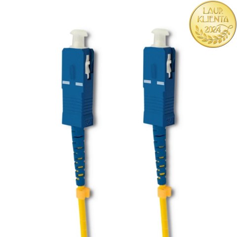 Qoltec Patchcord światłowodowy SC/UPC - SC/UPC | Singlemode | 9/125 | G652D | Simplex | 1m