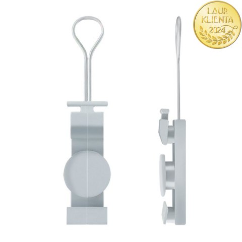 Qoltec Uchwyt do kabli | szary