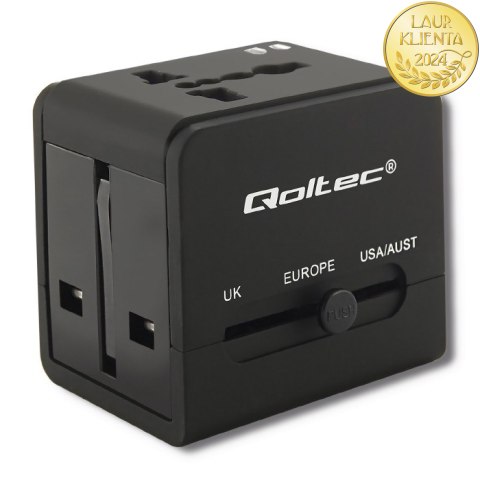 Qoltec Sieciowy adapter podróżny 10.5W | 5V | 2.1A | 2xUSB