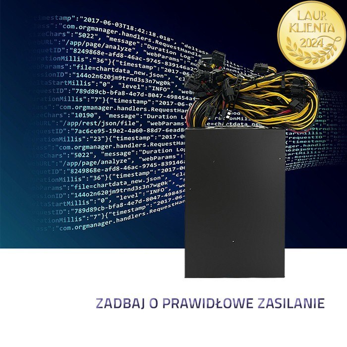 Qoltec Zasilacz ATX 2000W | 80Plus Gold | Data mining | ver.2