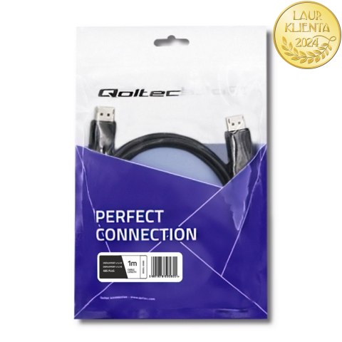 Qoltec DisplayPort v1.4 męski | DisplayPort v1.4 męski | 8K | 1m