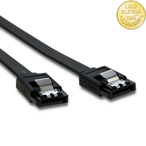 Qoltec Kabel SATA III męski / SATA III męski | 0.5m | czarny