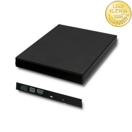 Qoltec Obudowa/kieszeń na napęd optyczny CD/DVD SATA | USB 2.0 | 12.7mm