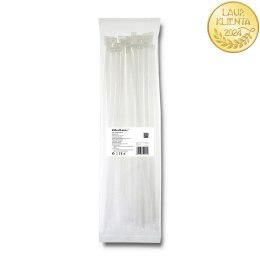 Qoltec Opaski zaciskowe Trytki kablowe | 7.2*400mm | 50 szt. | Nylon66 | UV | Białe
