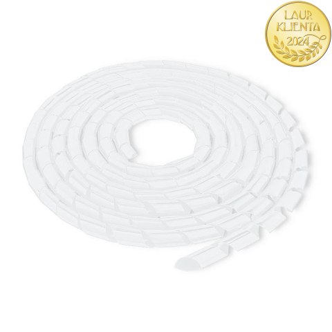 Qoltec Organizer do kabli 6mm | 10m | Biały/ transparentny