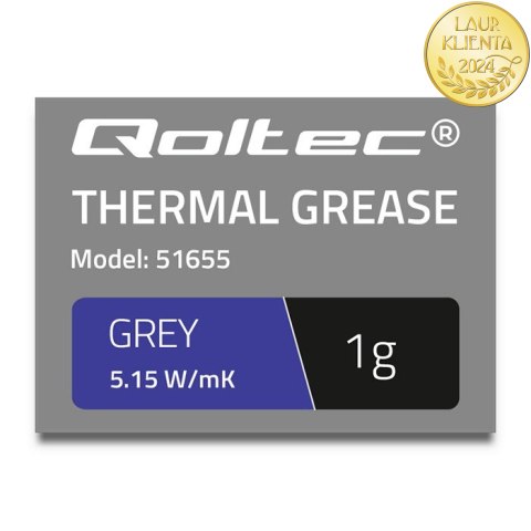 Qoltec Pasta termoprzewodząca 5.15 W/m-K | 1g | Szara