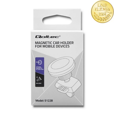 Qoltec Uchwyt samochodowy | magnetyczny | na kratkę | Czarny
