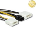 Qoltec Adapter 2x MOLEX żeński/ PCI-E 6pin męski | 15cm