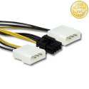 Qoltec Adapter 2x MOLEX żeński/PCI-E 8pin męski |15cm