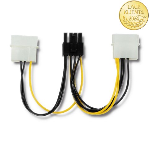 Qoltec Adapter 2x MOLEX żeński/PCI-E 8pin męski |15cm