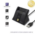 Qoltec Inteligentny czytnik chipowych kart ID SCR-0643 | USB 2.0 + Adapter USB typ C