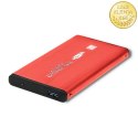Qoltec Aluminiowa Obudowa | kieszeń do dysków HDD SSD 2.5" SATA3 | USB 3.0 | Czerwony