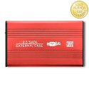 Qoltec Aluminiowa Obudowa | kieszeń do dysków HDD SSD 2.5" SATA3 | USB 3.0 | Czerwony