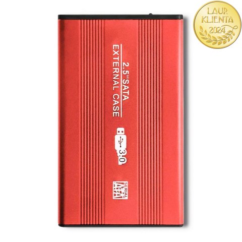 Qoltec Aluminiowa Obudowa | kieszeń do dysków HDD SSD 2.5" SATA3 | USB 3.0 | Czerwony