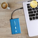 Qoltec Aluminiowa Obudowa | kieszeń do dysków HDD SSD 2.5" SATA3 | USB 3.0 | Niebieski