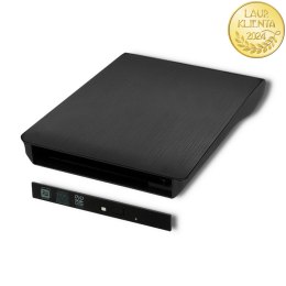 Qoltec Obudowa/kieszeń na napęd optyczny CD/DVD SATA | USB 3.0 | 9.5mm | wbudowany kabel