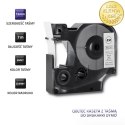 Qoltec Taśma do DYMO D1 45013| 12mm x 7m | Biała/ Czarny nadruk