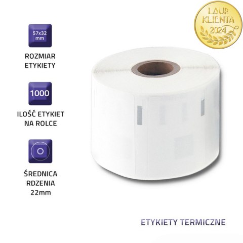 Qoltec Etykiety do DYMO LW-11354 | S0722540 | 57 x 32 mm | 1000 sztuk