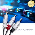Qoltec Kabel 2x RCA / Mini Jack 3.5mm| 1m | Czarny