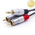 Qoltec Kabel 2x RCA / Mini Jack 3.5mm| 1m | Czarny