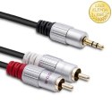 Qoltec Kabel 2x RCA / Mini Jack 3.5mm męski | 2m | Czarny
