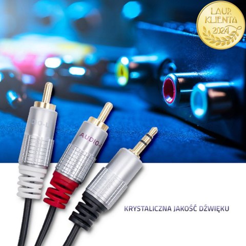Qoltec Kabel 2x RCA / Mini Jack 3.5mm męski | 2m | Czarny