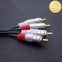 Qoltec Kabel 2x RCA męski / 2x RCA męski | 1m | Czarny