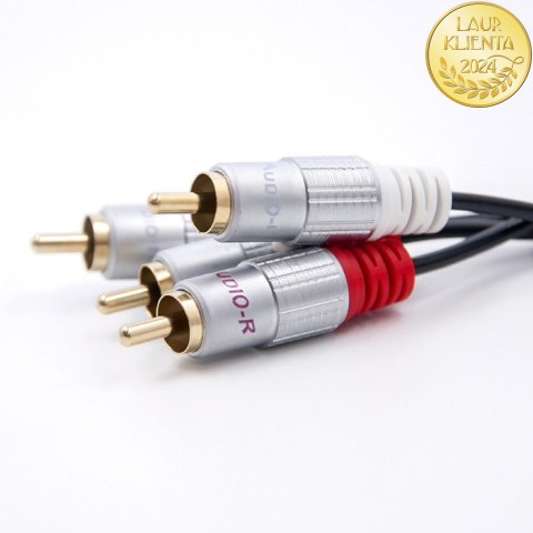 Qoltec Kabel 2x RCA męski / 2x RCA męski | 3m | Czarny