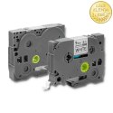 Qoltec Taśma do BROTHER TZe-221 | 9mm x 8m | Biała/ Czarny nadruk