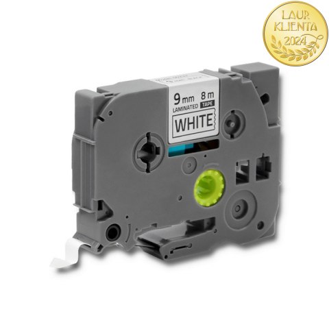 Qoltec Taśma do BROTHER TZe-221 | 9mm x 8m | Biała/ Czarny nadruk
