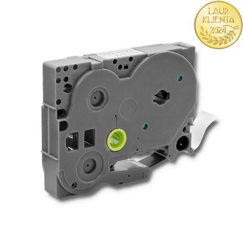 Qoltec Taśma do BROTHER TZe-231 | 12mm x 8m | Biała/ Czarny nadruk