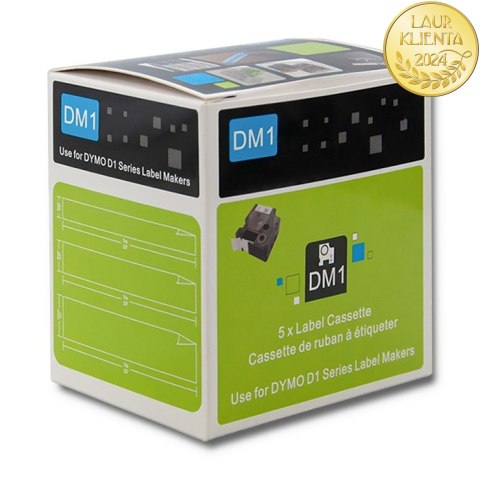 Qoltec Taśma do DYMO D1 43613 | 6mm x 7m | Biała/Czarny nadruk