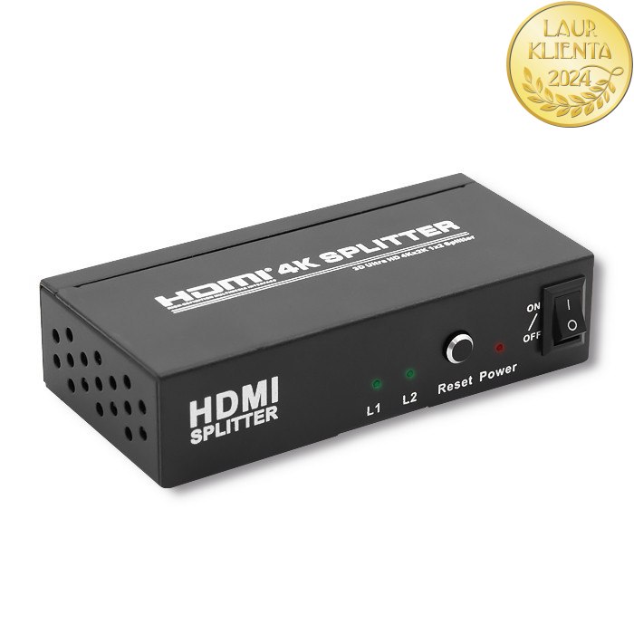 Qoltec Aktywny rozdzielacz Splitter HDMI v. 1.4 | 1x2
