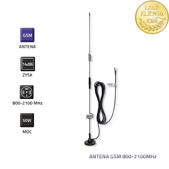 Qoltec Antena GSM 800-2100 MHz | Wewnętrzna