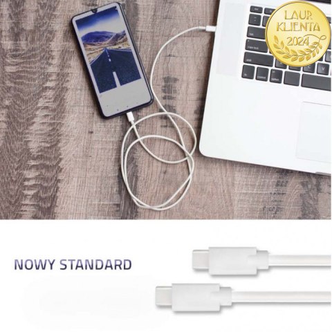 Qoltec Kabel USB 2.0 typ C męski | USB 2.0 typ C męski | 1.4m | Biały