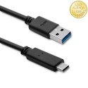 Qoltec Kabel USB 3.1 typ C męski | USB 3.0 A męski | 1.8m | Czarny