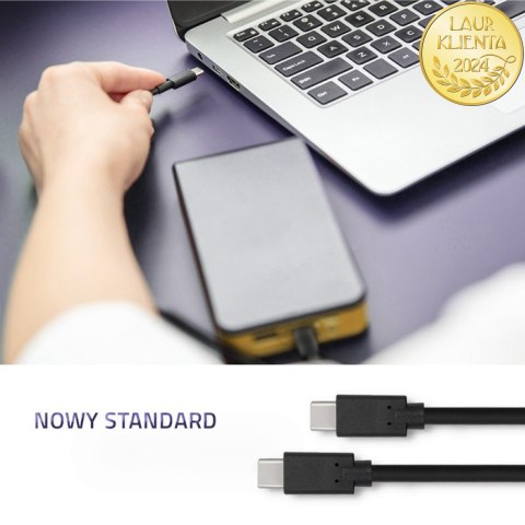 Qoltec Kabel USB 3.1 typ C męski | USB 3.1 typ C męski | 1.4m | Czarny