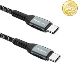 Qoltec Kabel USB 2.0 typ C | USB 2.0 typ C 100W | QC 3.0 | PD | 1.5m | Czarny