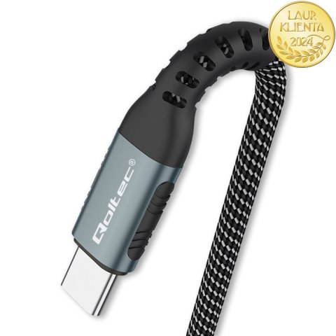Qoltec Kabel USB 2.0 typ C | USB 2.0 typ C 100W | QC 3.0 | PD | 1.5m | Czarny