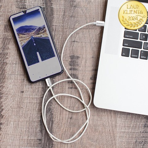 Qoltec Kabel USB 2.0 typ C | USB 2.0 typ C 60W | QC 3.0 | PD | 1.5m | Biały