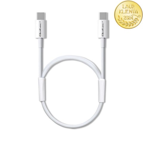 Qoltec Kabel USB 2.0 typ C | USB 2.0 typ C 60W | QC 3.0 | PD | 1.5m | Biały