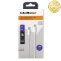 Qoltec Kabel USB 2.0 typ C | USB 2.0 typ C 60W | QC 3.0 | PD | 1.5m | Biały