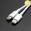 Qoltec Kabel USB 2.0 typ C | USB 2.0 typ C 60W | QC 3.0 | PD | 1m | Biały