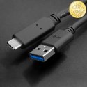 Qoltec Kabel USB 3.1 typ C męski | USB 3.0 A męski | 1.8m | Czarny