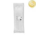 Qoltec Opaski zaciskowe wielorazowe/trytki | 7.2*300mm | Nylon66 UV | Białe