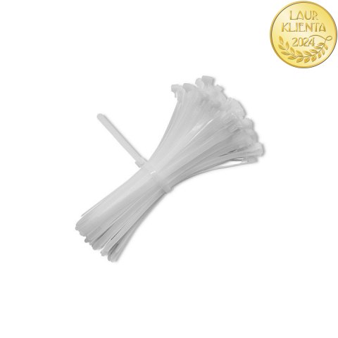 Qoltec Opaski zaciskowe wielorazowe/trytki | 7.2*300mm | Nylon66 UV | Białe