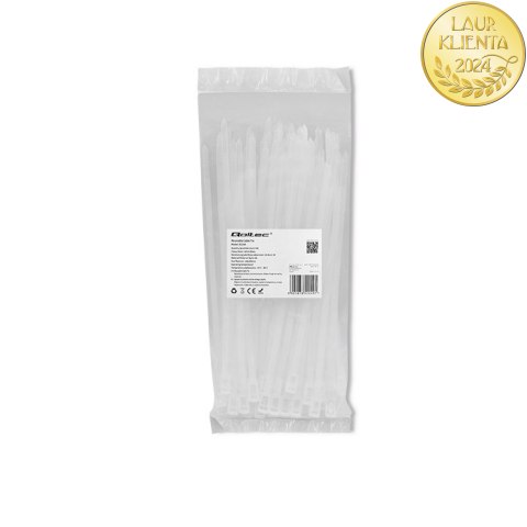 Qoltec Opaski zaciskowe wielorazowe/trytki | 4.8*200mm | Nylon66 UV | Białe