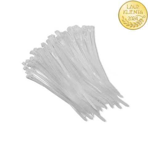 Qoltec Opaski zaciskowe wielorazowe/trytki | 4.8*200mm | Nylon66 UV | Białe