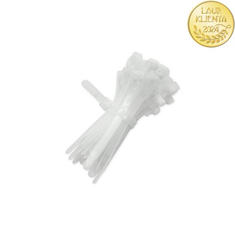 Qoltec Opaski zaciskowe wielorazowe/trytki | 7.2*100mm | Nylon66 UV | Białe