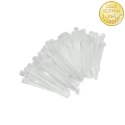 Qoltec Opaski zaciskowe wielorazowe/trytki | 7.2*100mm | Nylon66 UV | Białe